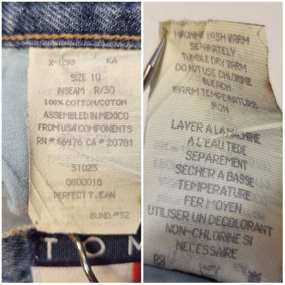 Tommy Hilfiger Perfect T Jeans Vintage Big Back Flag Patch Cotton Women's Sz 10 - Picture 12 of 12